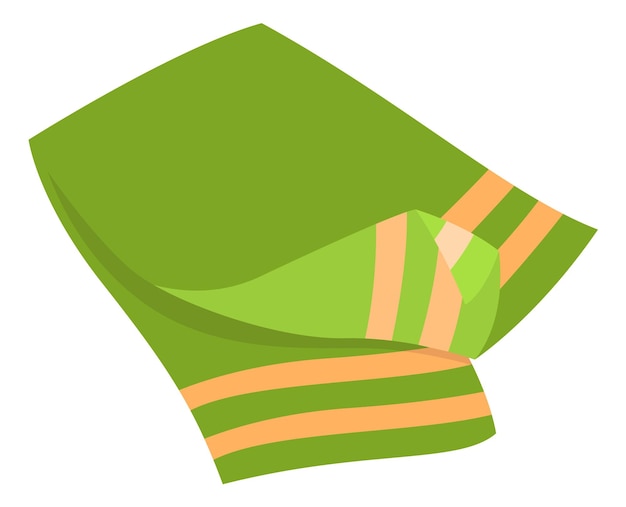 Icône de dessin animé de serviette de plage textile de couleur plié isolé sur fond blanc
