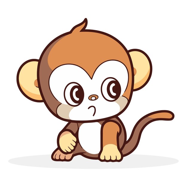 Vecteur icône de dessin animé de singe mignon