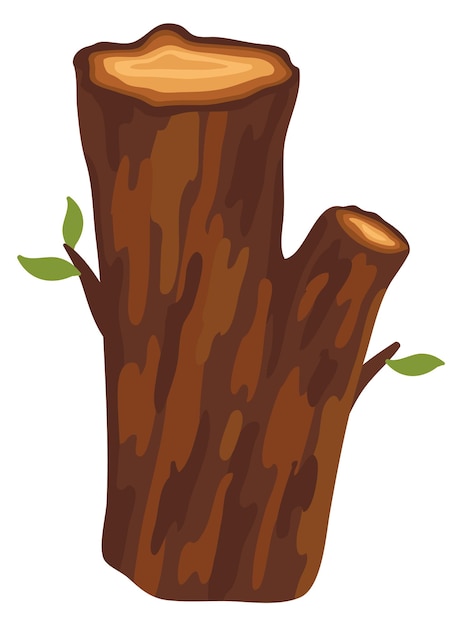 Vecteur icône de dessin animé de tronc d'arbre journal de bois en bois isolé sur fond blanc