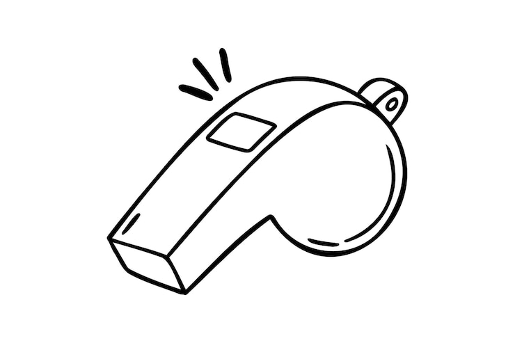 Vecteur icône dessinée à la main dessin de contour sport symbole de ligne de sifflet clipart