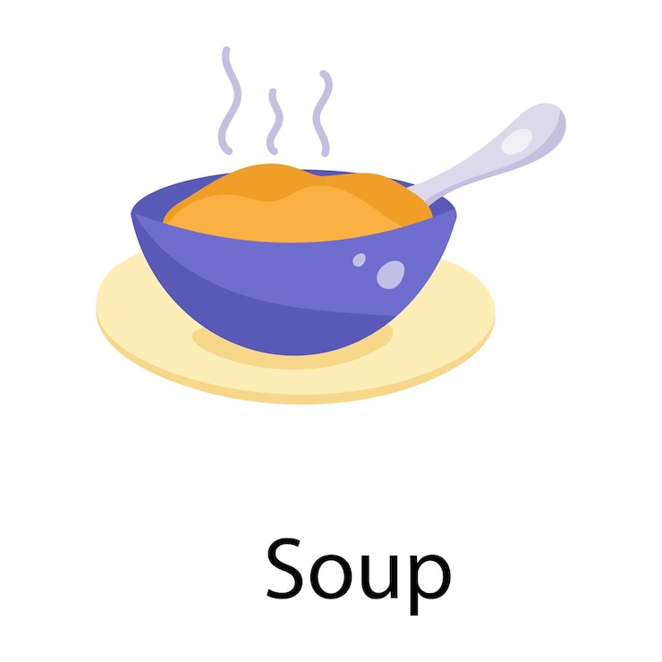 Vecteur icône dessinée à la main moderne de soupe