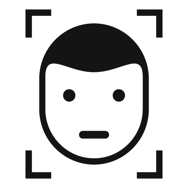 Icône de détection de visage Illustration simple de l'icône de vecteur de détection de visage pour la conception de sites Web isolée sur fond blanc