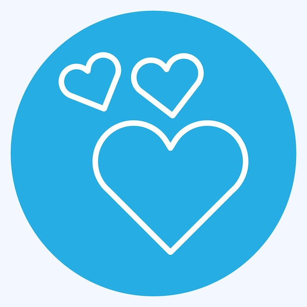 Icône Deux Cœurs adapté au symbole de mariage style yeux bleus design simple modifiable