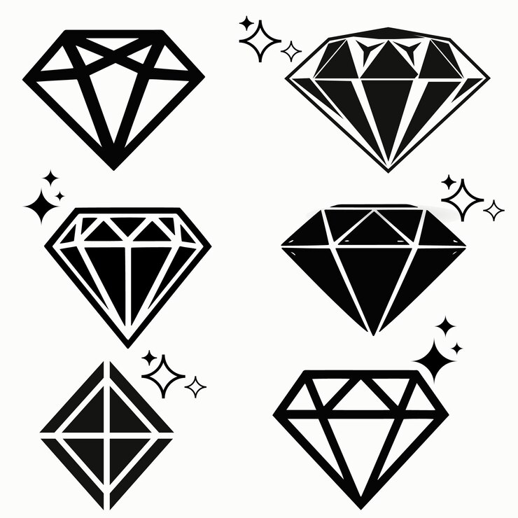 Vecteur icône de diamant ou symbole de bijou pierre précieuse