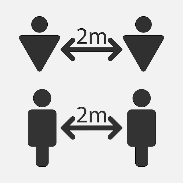 Icône De Distanciation Sociale Isolée Sur Fond Blanc Illustration Vectorielle