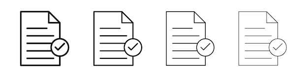 Icône de document acceptée logo linéaire isolé