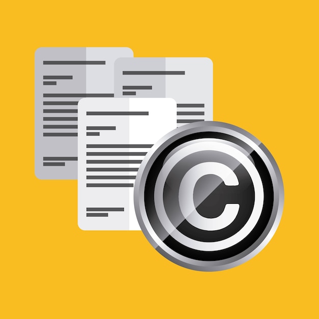 Icône De Document Conception Du Copyright Graphique De Vecteur