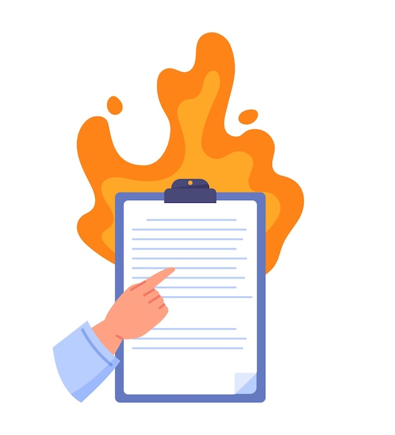 Icône De Document En Feu