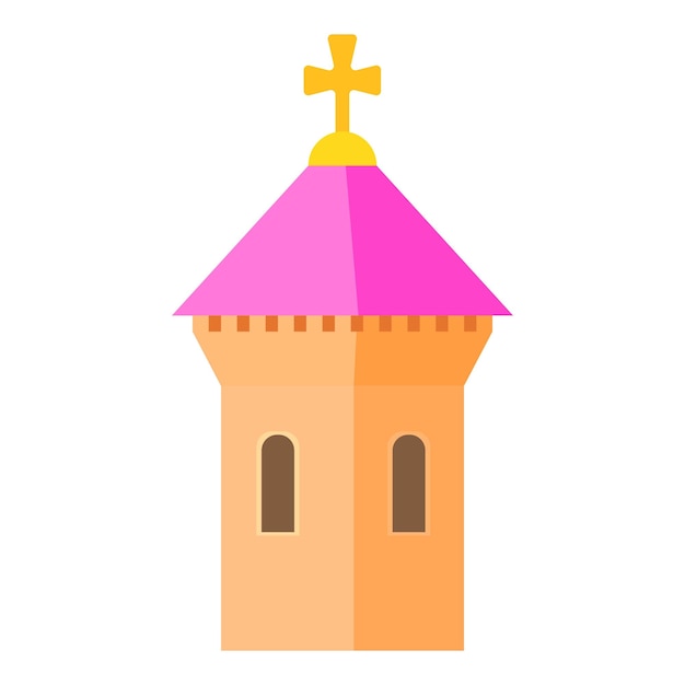 Icône De Dôme Rose De L'église Illustration De Dessin Animé Du Dôme Rose De L'icône De Vecteur D'église Pour Le Web