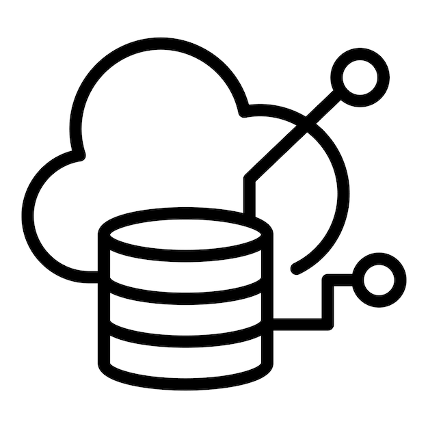 Icône de données de stockage informatique Outline Icône de vecteur de données de stockage informatique pour la conception Web isolée sur fond blanc