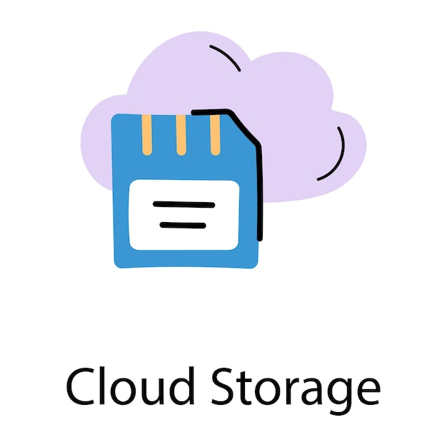 Une icône de doodle personnalisable de stockage en nuage