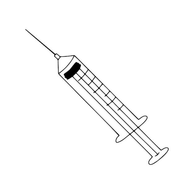 Icône Doodle D'une Seringue Médicale Pour Instrument Médical De Seringue D'injection