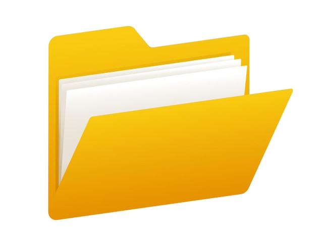Icône de dossier 3D Clipart vectoriel isolé sur fond blanc