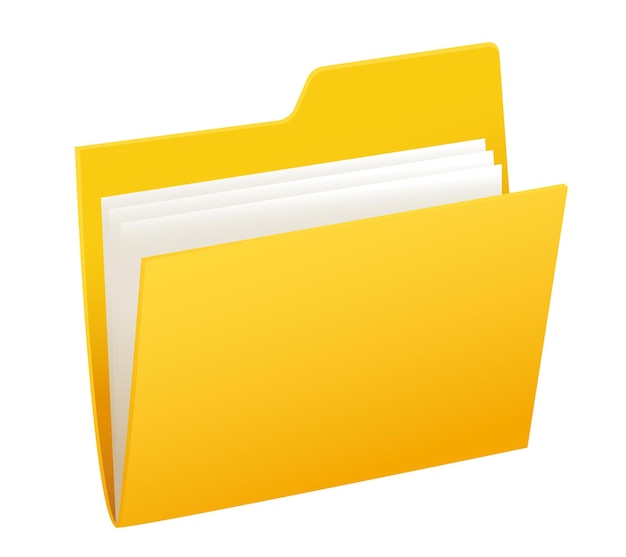 Icône de dossier 3D Clipart vectoriel isolé sur fond blanc