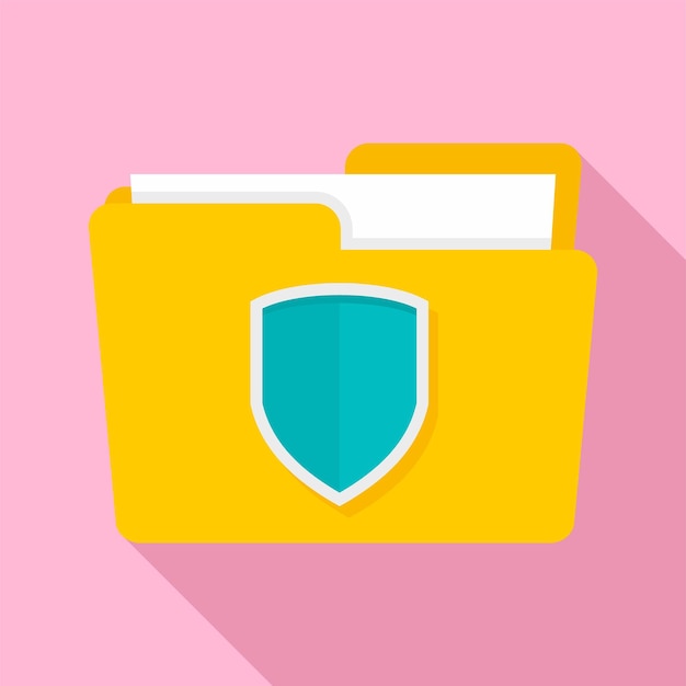 Vecteur icône de dossier protégé illustration plate de l'icône vectorielle de dossier protégé pour la conception web