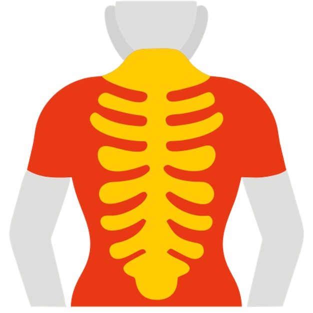Vecteur icône de douleur dorsale icône d'illustration vectorielle médicale icône de formes colorées