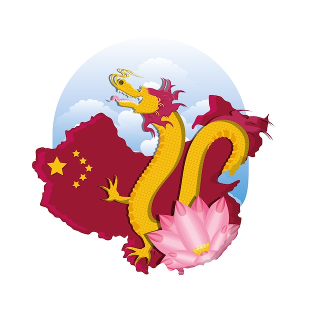 icône de dragon de culture chinoise