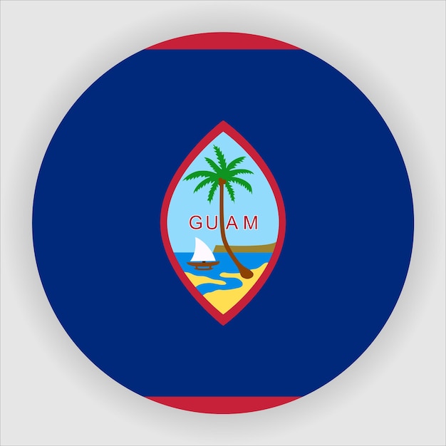 Icône De Drapeau Arrondi Plat Guam