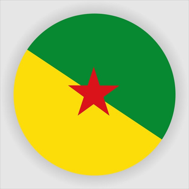 Icône De Drapeau Arrondi Plat Guyane Française