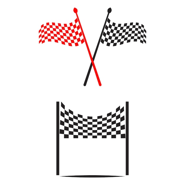 Icône de drapeau de course conception simple vecteur d'illustration