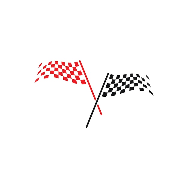 Vecteur icône de drapeau de course logo de drapeau de course de conception simple