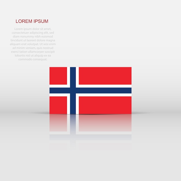 Icône De Drapeau De Norvège Dans Un Style Plat Illustration Vectorielle Du Signe National Concept D'entreprise Politique