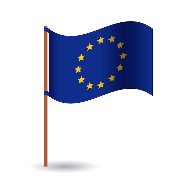 Vecteur icône de drapeau de l'union européenne. thème de la nation et du gouvernement de l'europe. design coloré. illustration vectorielle
