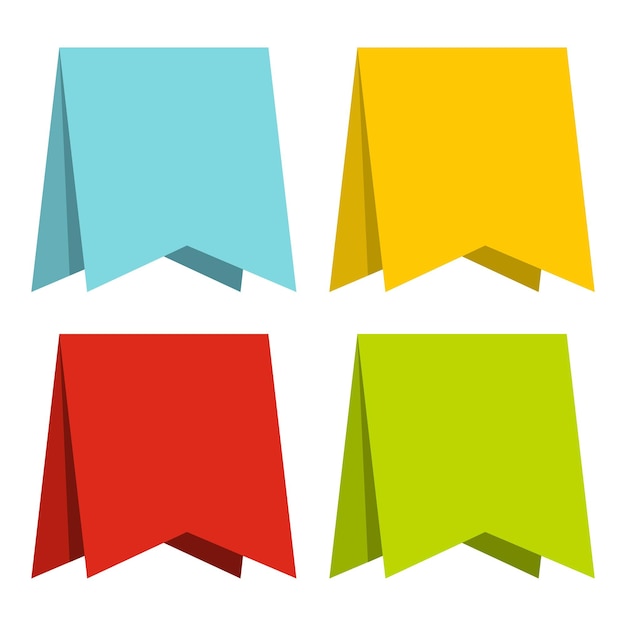 Vecteur icône de drapeaux de couleur illustration plate d'icône vectorielle de drapeau de couleur pour le web