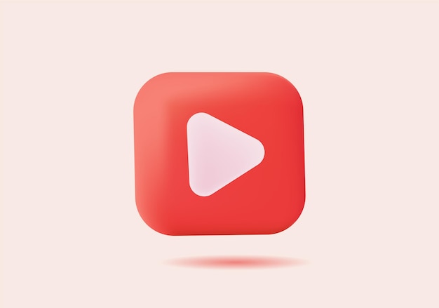 Icône du bouton de lecture 3D youtube