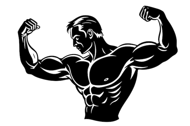 Icône du bras masculin fort Biceps musculaire de la main Symbole de fitness et de santé au gymnase Logos