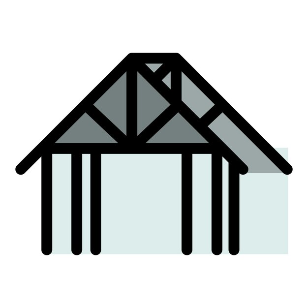 Vecteur icône du cadre de la maison contour de l'icône vectorielle du cadre des maisons couleur plate isolée