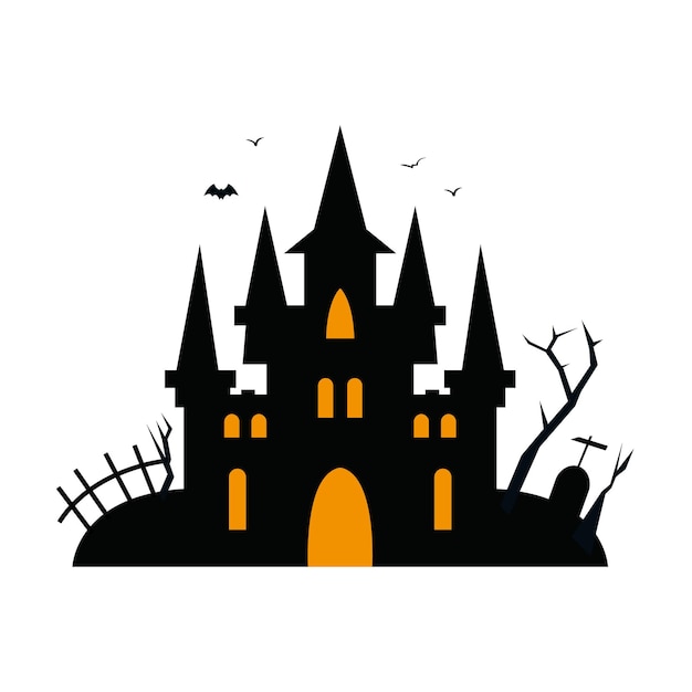 Icône du château d'Halloween Château de construction de maison d'horreur