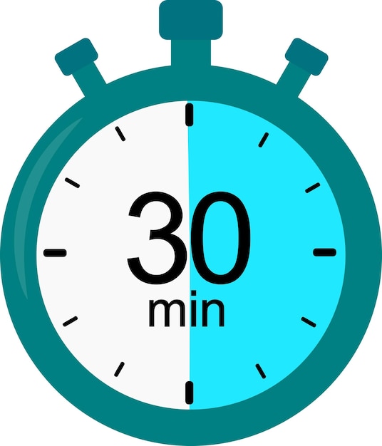 Vecteur icône du chronomètre graphique vectoriel de la montre à chronomètre de 30 minutes