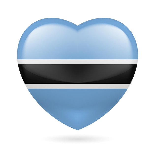 Vecteur icône du cœur du botswana
