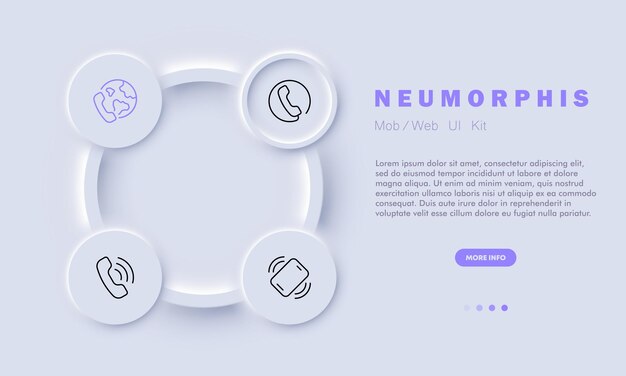 Icône Du Combiné Appels Dans Le Monde Entier Téléphone Filaire Et Sans Fil Nfs Emplacement Navigation Gps Contactez-nous Concept Style Néomorphisme Icône De Ligne Vectorielle Pour Les Affaires Et La Publicité