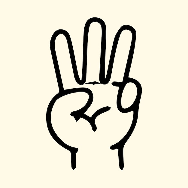 Vecteur icône du doigt numéro deux