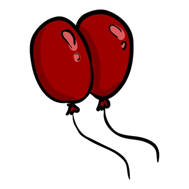 Icône du Doodle avec deux ballons rouges