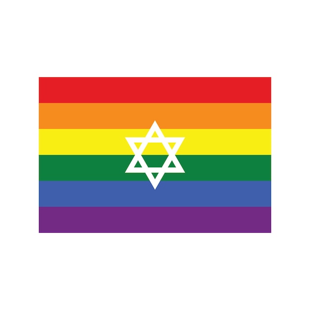 Icône du drapeau de la fierté juive gay Illustration du mois de la fierté LGBT Concept de la communauté LGBTQ Journée de la fierté LGBT