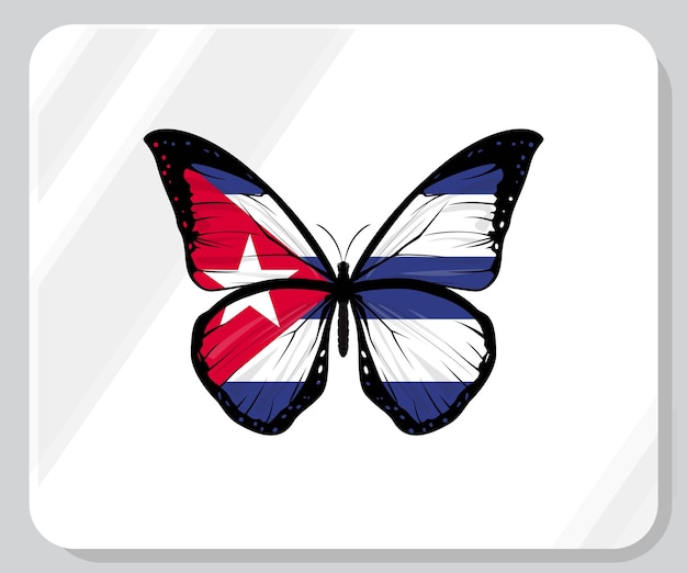 Vecteur icône du drapeau de la fierté des papillons de cuba