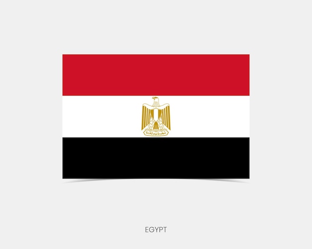 Vecteur icône du drapeau rectangle de l'égypte avec une ombre