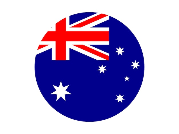 Icône du drapeau rond d'Australie Drapeau national de l'Australie Le ratio officiel Icône de drapeau