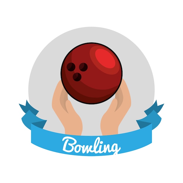 Vecteur icône du jeu de bowling emblème