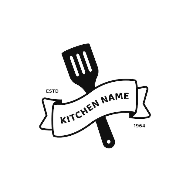 Icône Du Logo De Cuisine Spatule Fantôme Pour Les Entreprises De Restauration