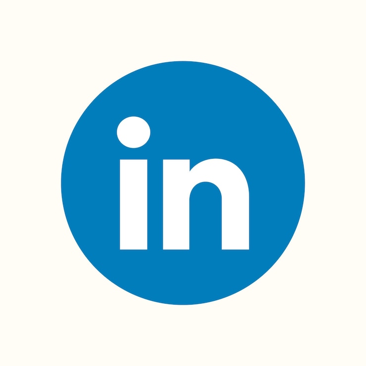 Icône du logo du cercle vectoriel Linkedin