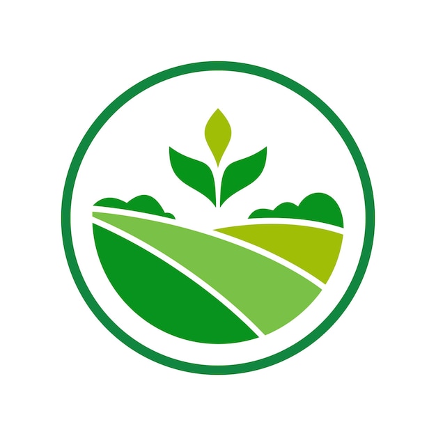 Icône Du Logo Du Domaine Agricole De La Plantation Verte