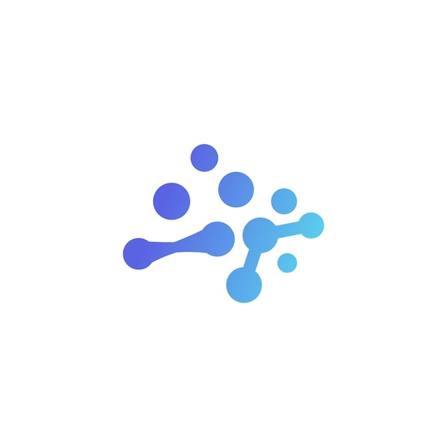 l'icône du logo du neurone avec le concept des points