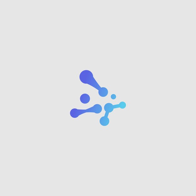 l'icône du logo du neurone avec le concept des points