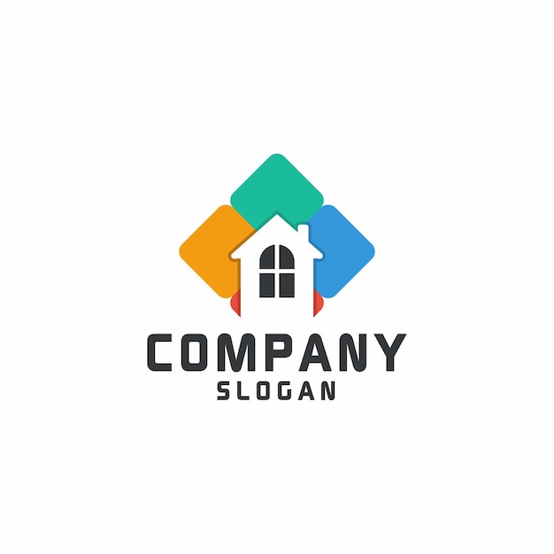 Vecteur icône du logo maison colorée