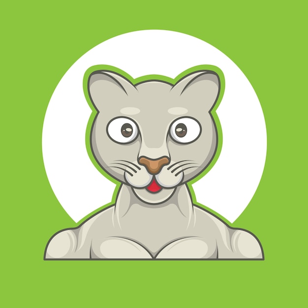 Vecteur icône du logo de la mascotte du lion musculaire