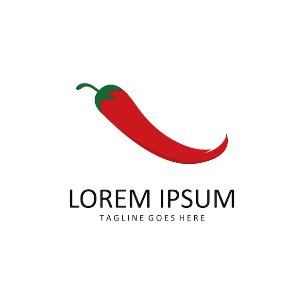 Icône du logo piment rouge épicé